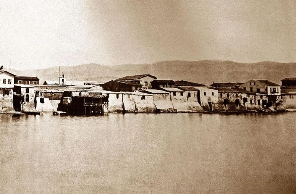 Row of simple waterfront houses along Limassol's coast before the Molos redevelopment