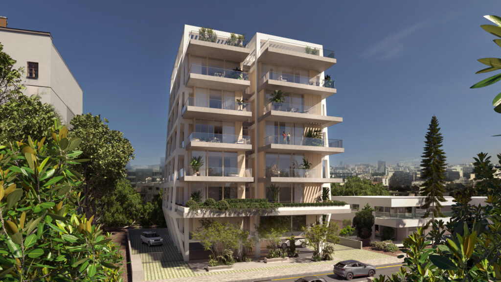 Modern apartment building exterior in Limassol with balconies and contemporary architecture