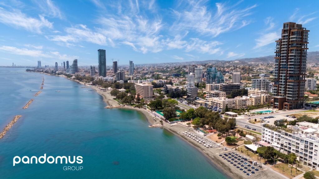 Aerial view of Limassol coastline and city skyline, Cyprus — Pandomus Group